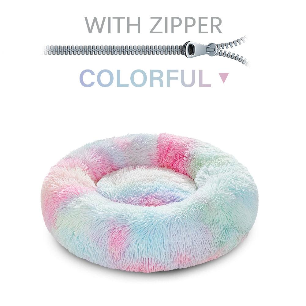 The Snugglepaws Plush Donut Pet Bed: Luxuriously Cozy Haven For Dogs And Cats