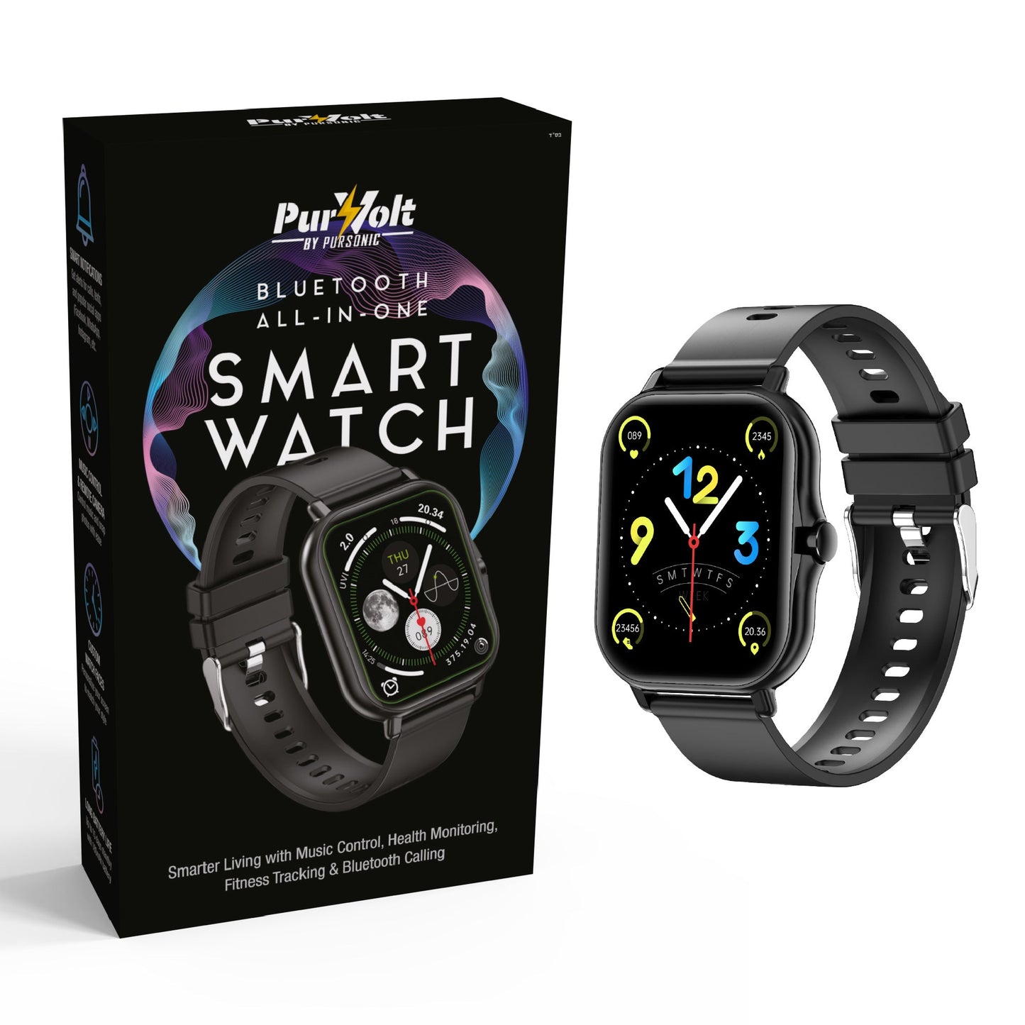 Pursonic All-in-One Bluetooth Smart Watch – Fitness, Health & Connectivity on Your Wrist